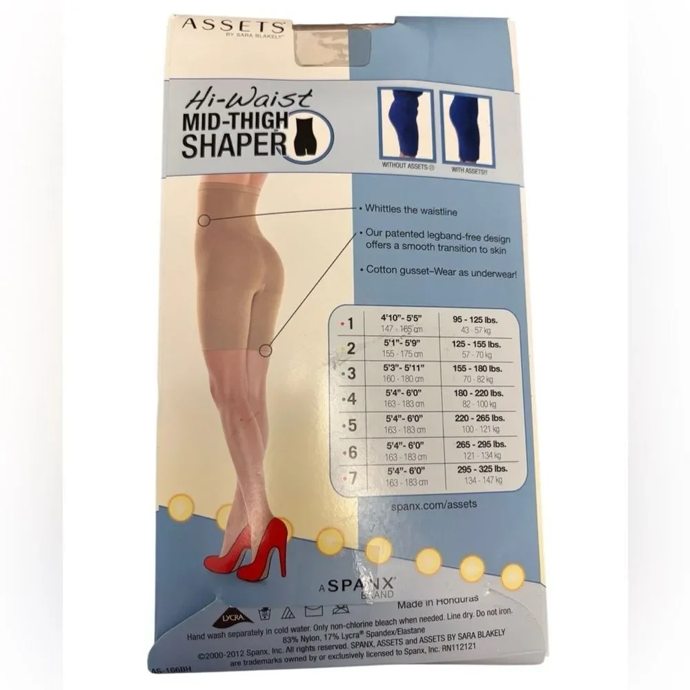NWT Assets By Sara Blakey Hi-Waist Mid-Thigh Shaper NUDE